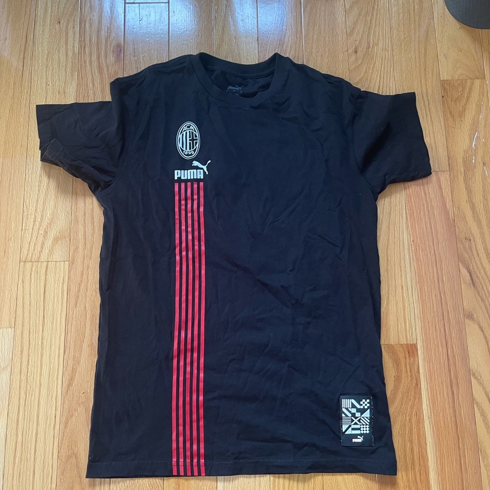 Puma Black Tee with Red Stripe